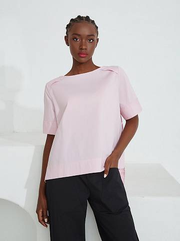 Блуза из хлопка (42-46, Розовый)